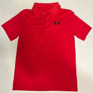 Red Under Armor top used. New shorts with tags from Children Place . Brick red M
